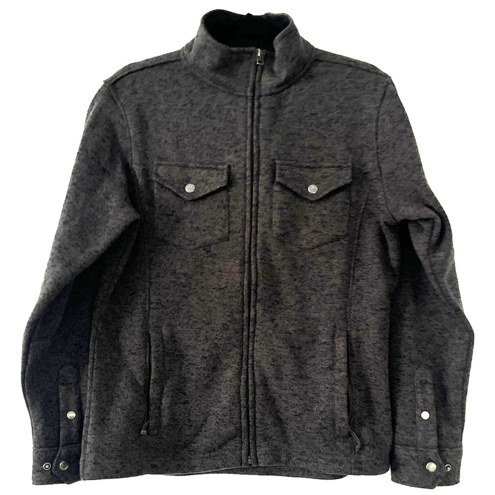 Mountain Khakis Mens Old Faithful Sweater Zip Jacket Fleece Gray‎ Small Pockets